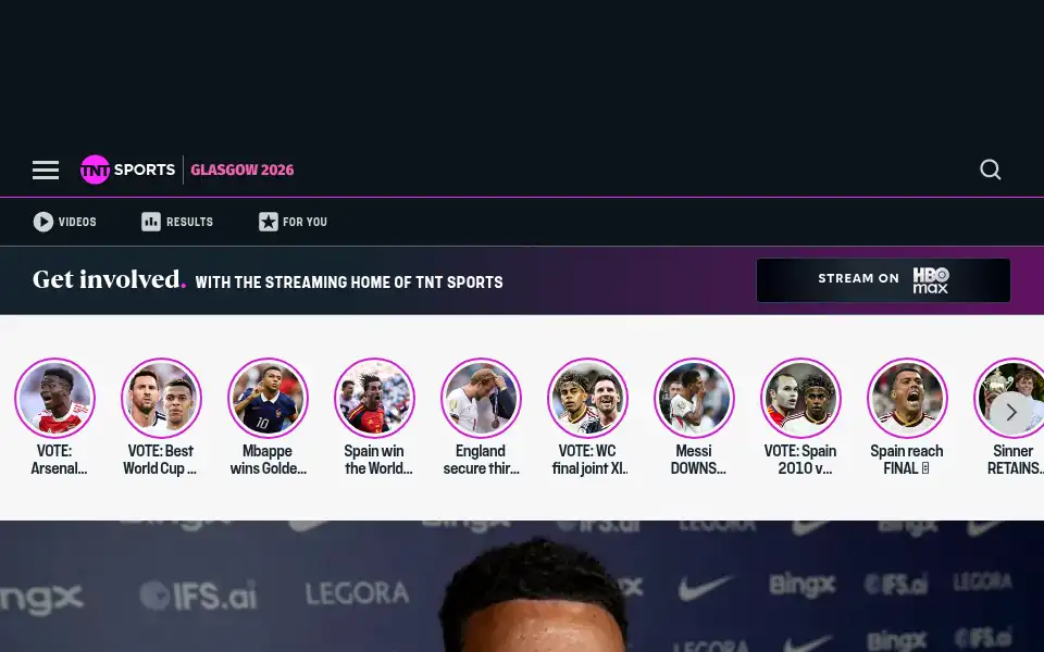 Screenshot of tntsports.co.uk