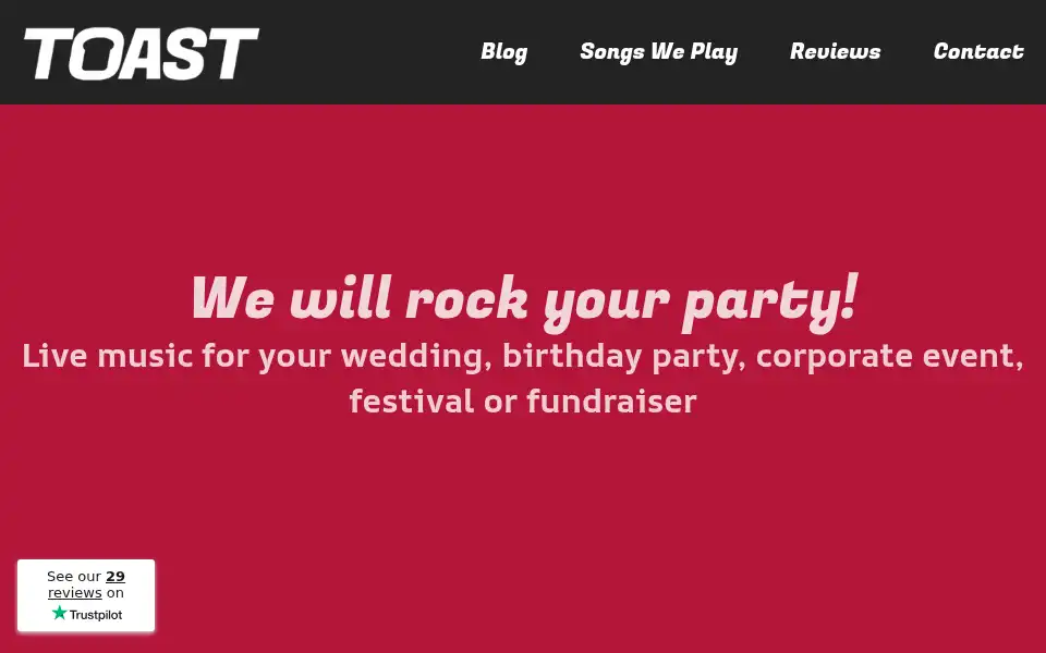 Screenshot of toastsheffield.uk