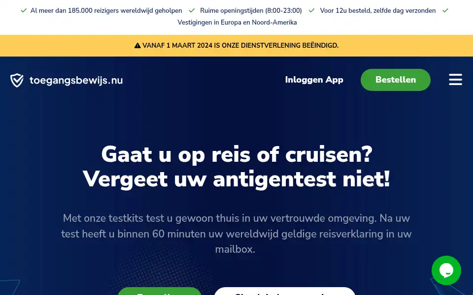 Screenshot of toegangsbewijs.nu