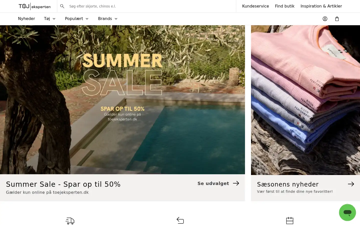 Screenshot of toejeksperten.dk