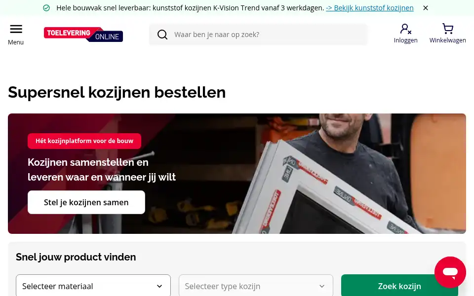 Screenshot of toeleveringonline.nl
