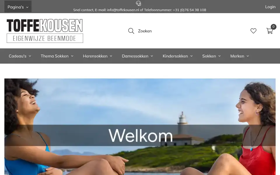 Screenshot of toffekousen.nl
