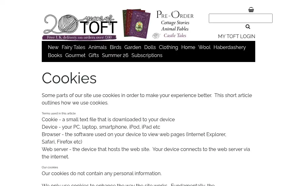 Screenshot of toftuk.com