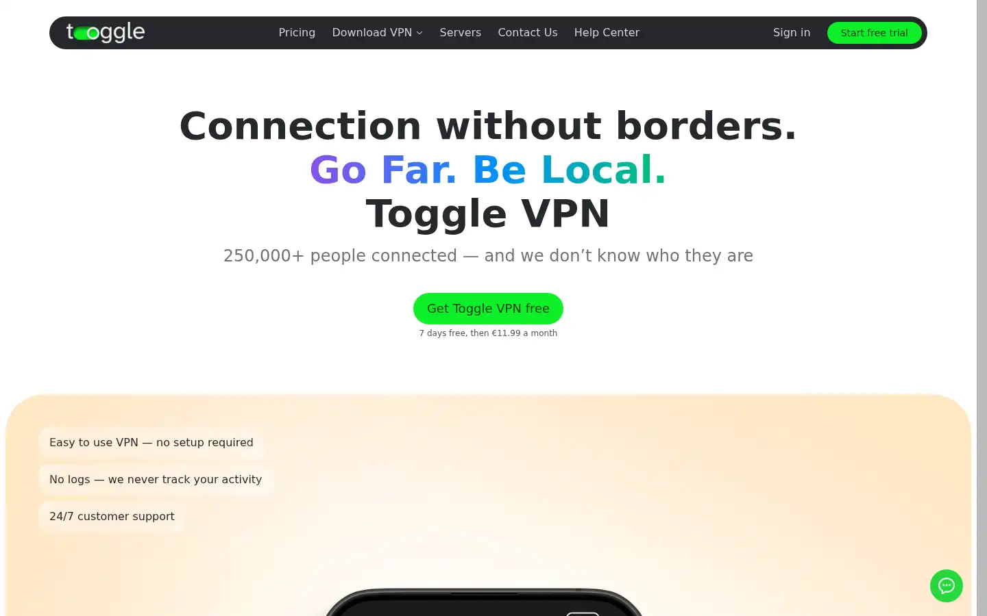 Screenshot of toggle.org