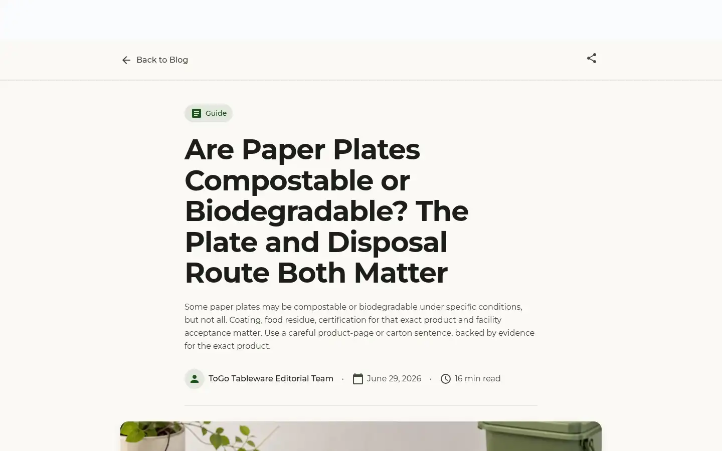Screenshot of togotableware.com