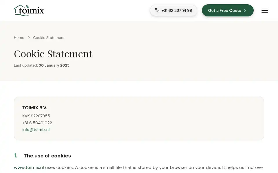 Screenshot of toimix.nl