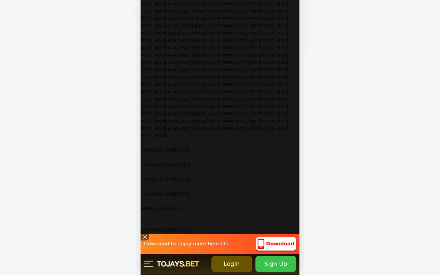 Screenshot of tojay.bet