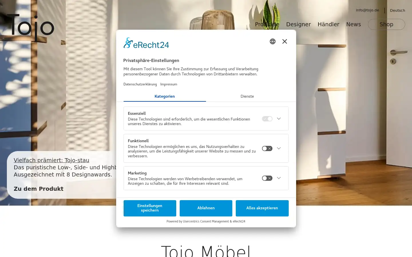 Screenshot of tojo.de
