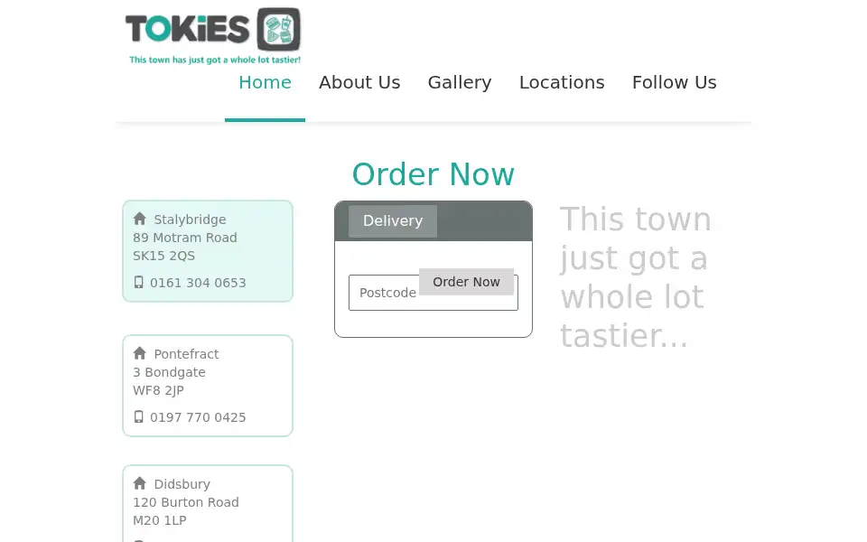 Screenshot of tokies.co.uk
