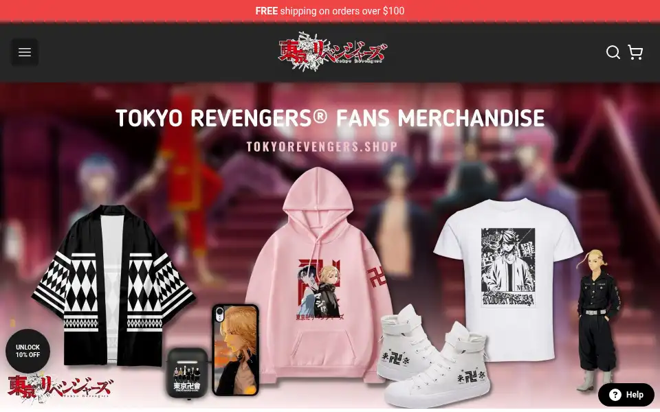 Screenshot of tokyorevengers.shop