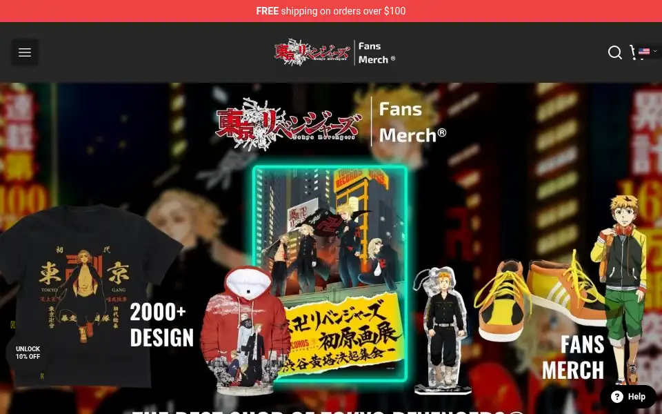 Screenshot of tokyorevengers.store