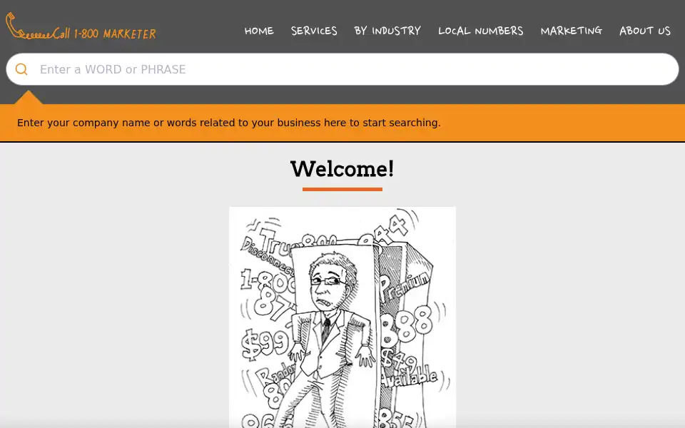 Screenshot of tollfreenumbers.com