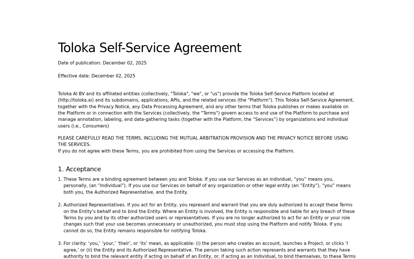 Screenshot of toloka.ai