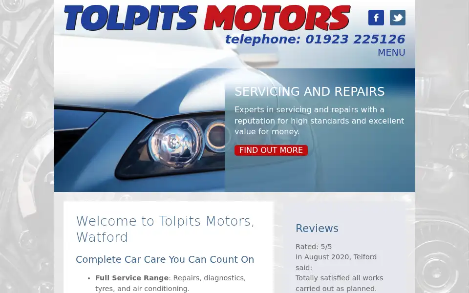 Screenshot of tolpitsmotors.com