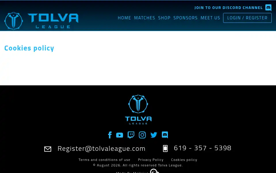 Screenshot of tolvaleague.com
