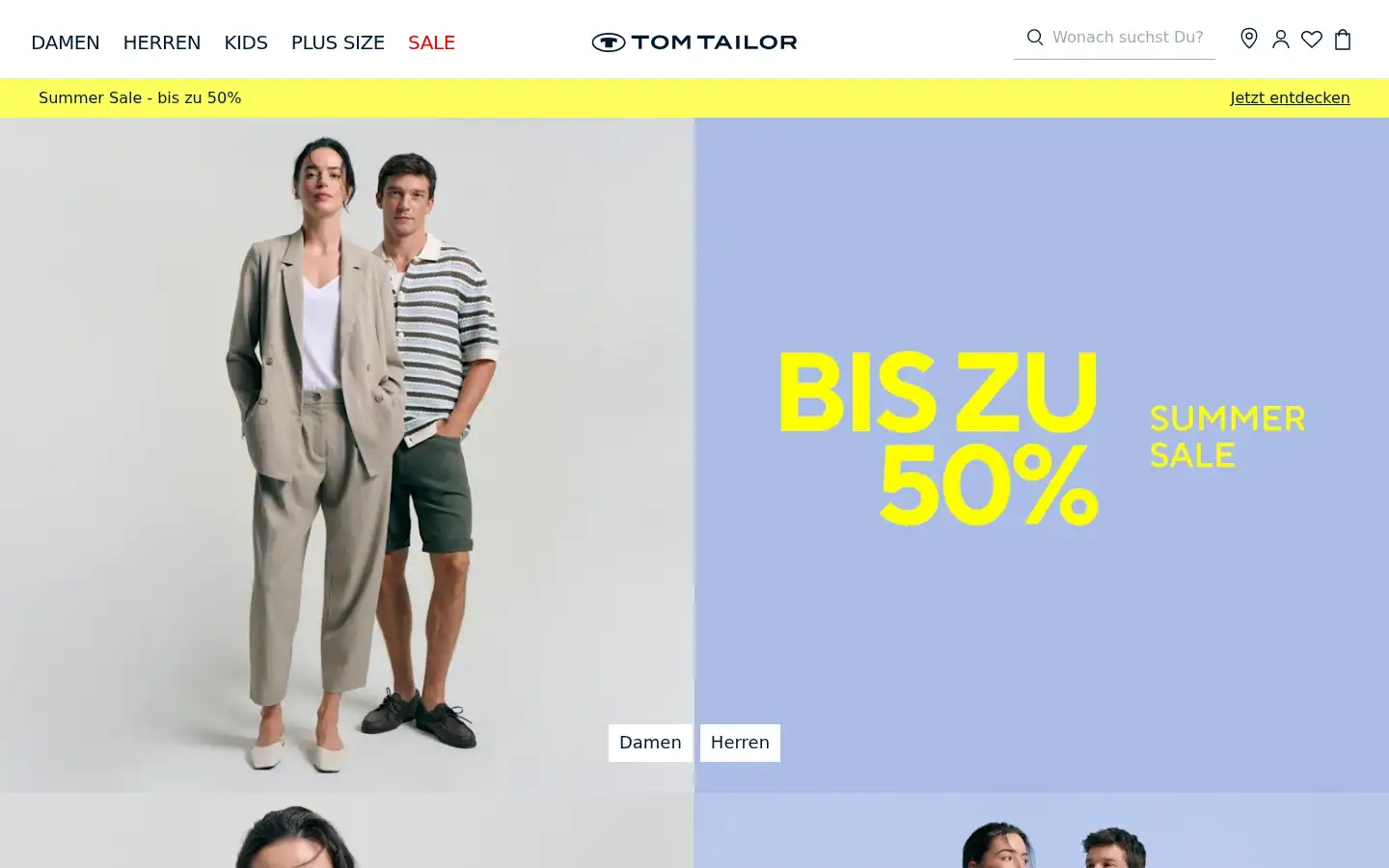 Screenshot of tom-tailor.de