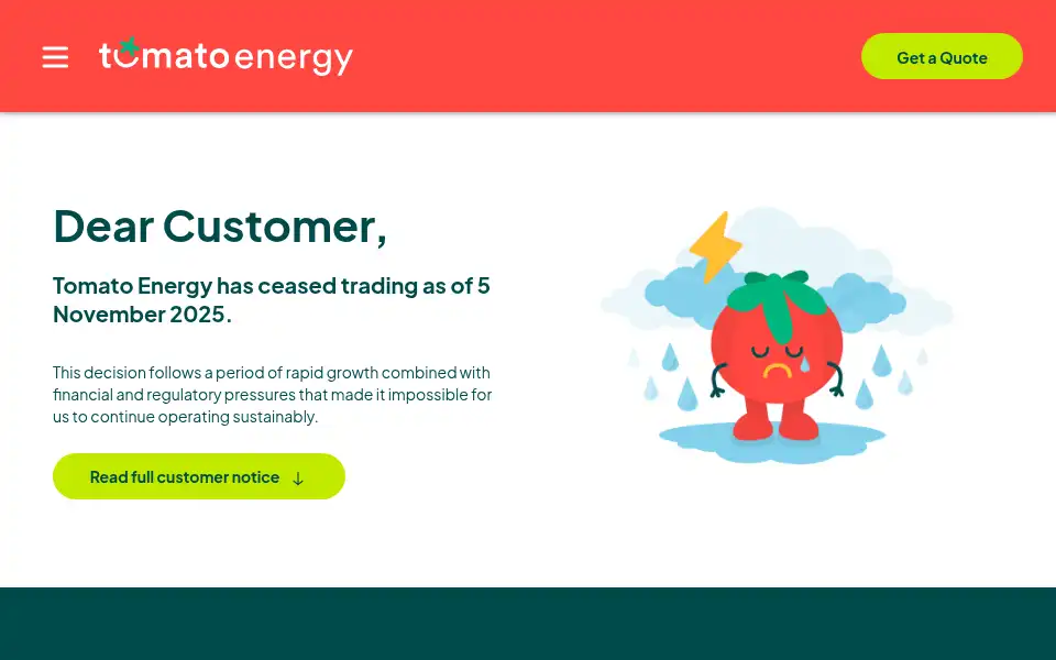 Screenshot of tomato.energy