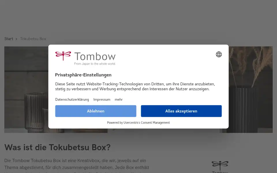 Screenshot of tomboweurope.com