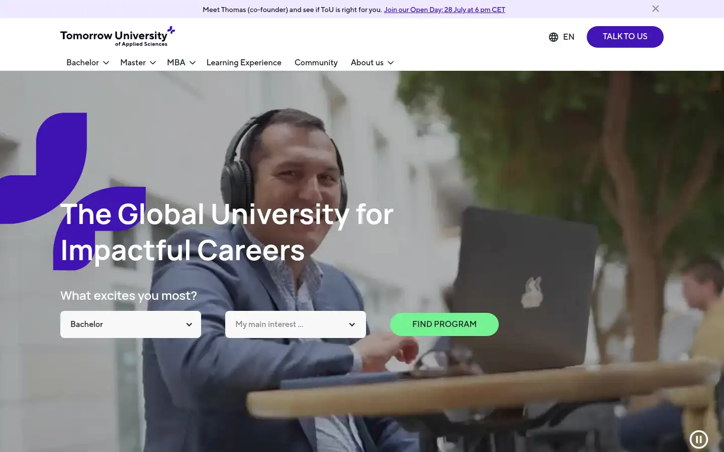 Screenshot of tomorrow.university