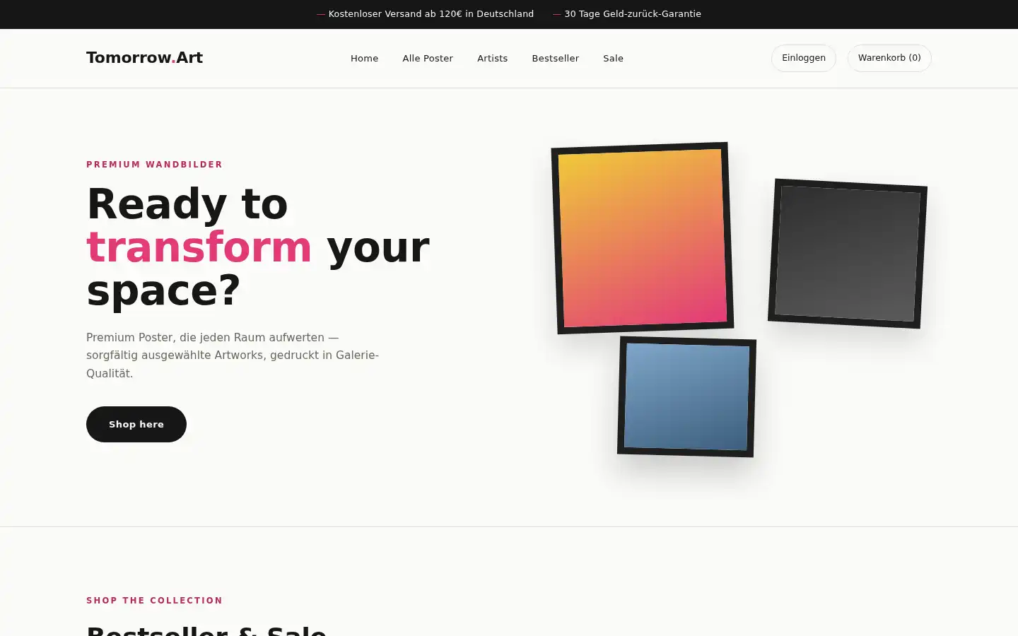 Screenshot of tomorrowart.de