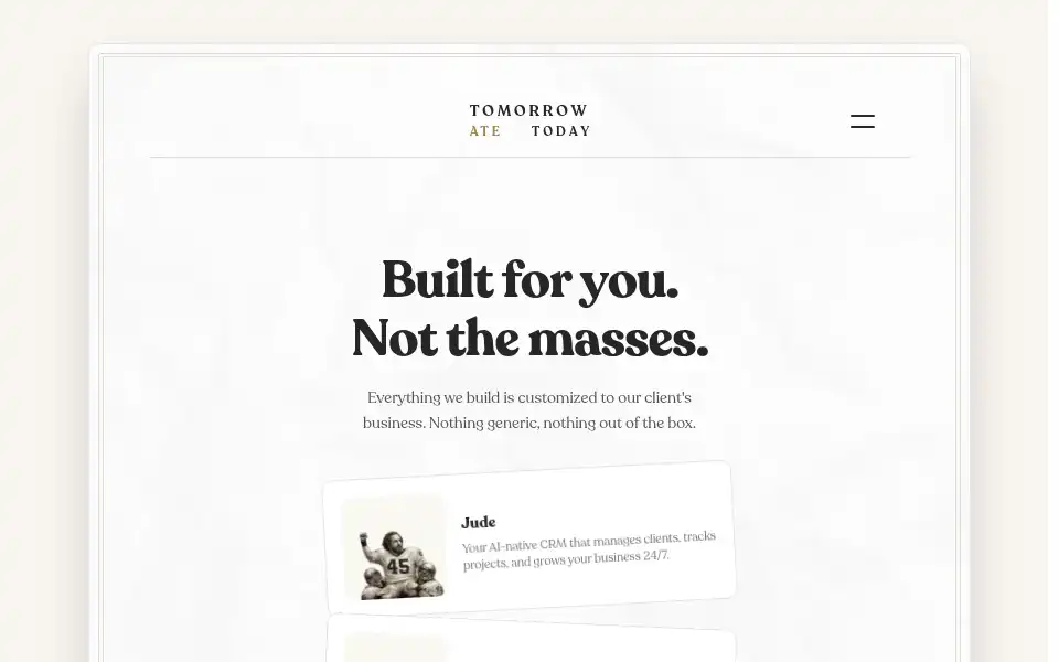 Screenshot of tomorrowatetoday.com