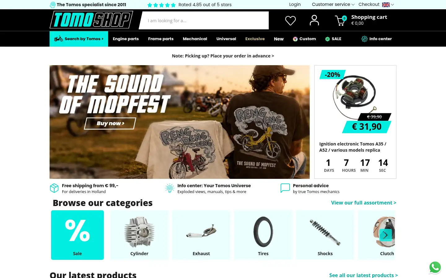 Screenshot of tomoshop.nl