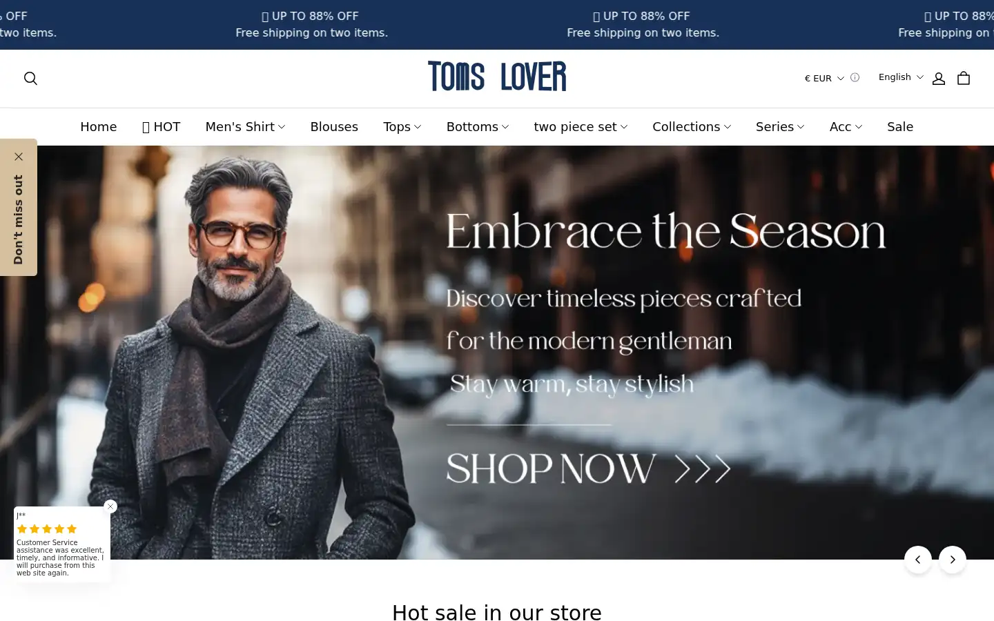 Screenshot of tomslover.com