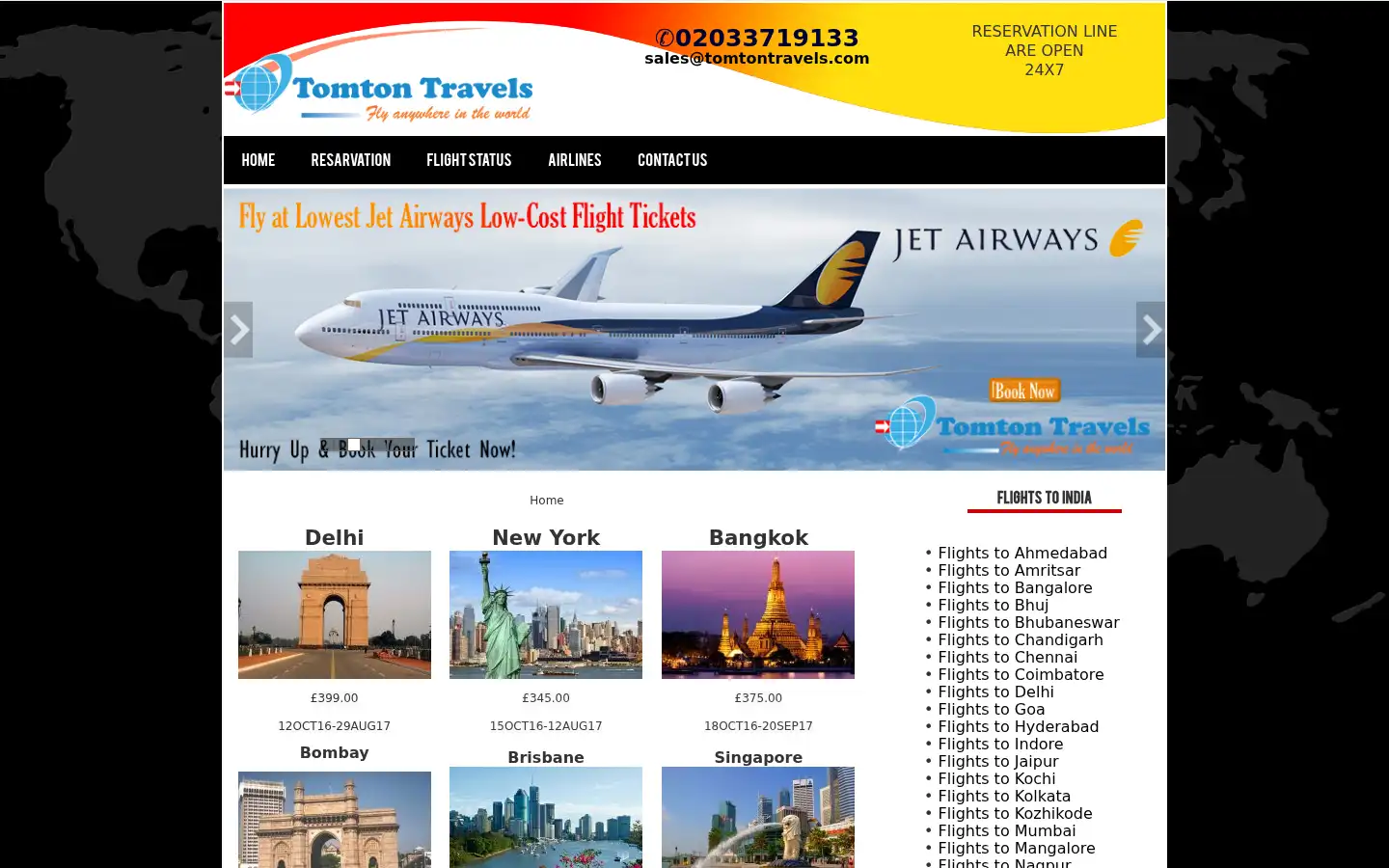 Screenshot of tomtontravels.com