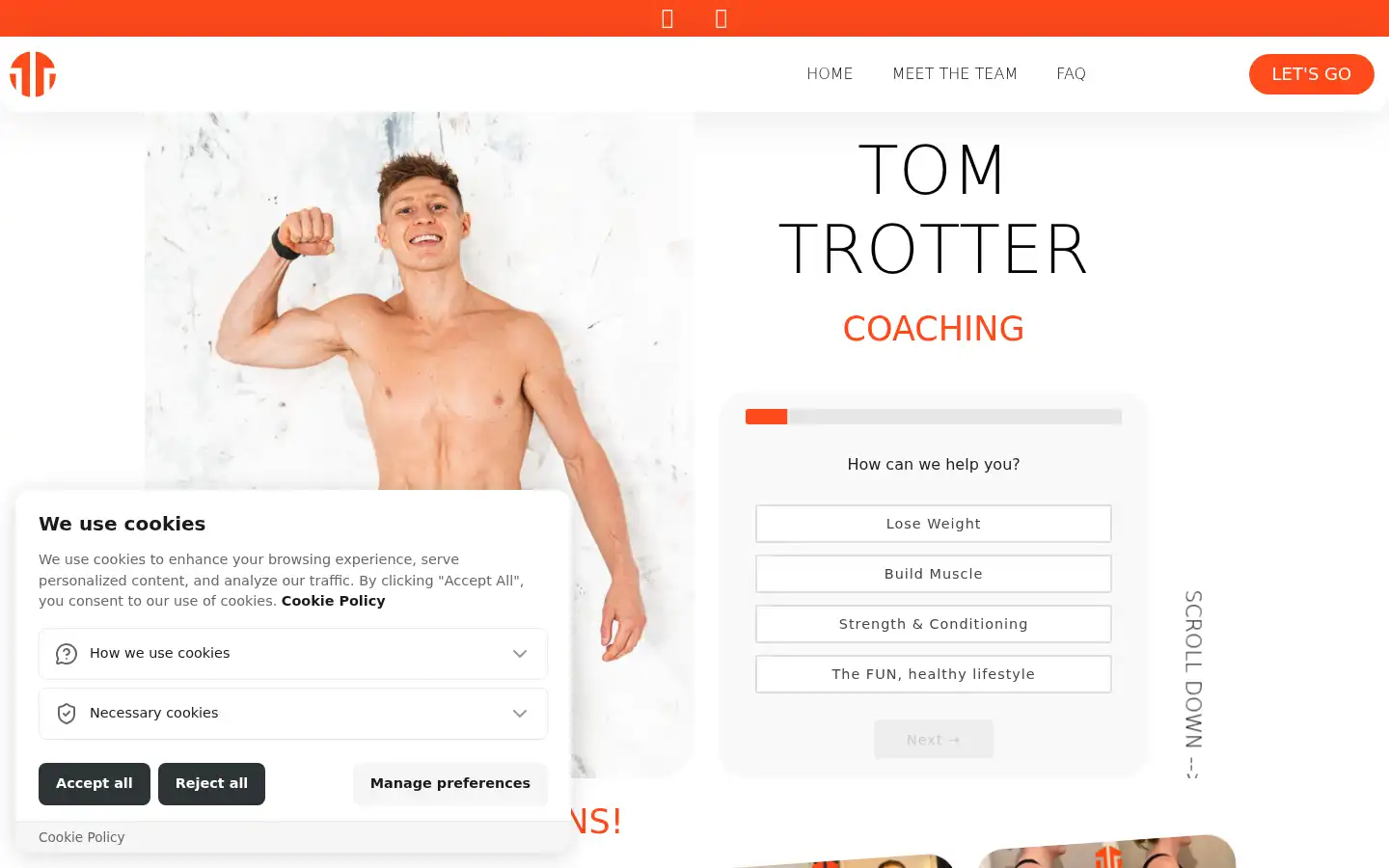 Screenshot of tomtrottercoaching.com