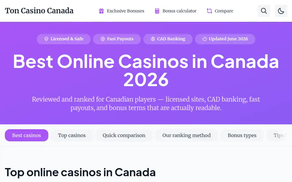 Screenshot of ton-casino-canada.com