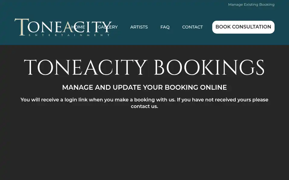 Screenshot of toneacityentertainment.co.uk