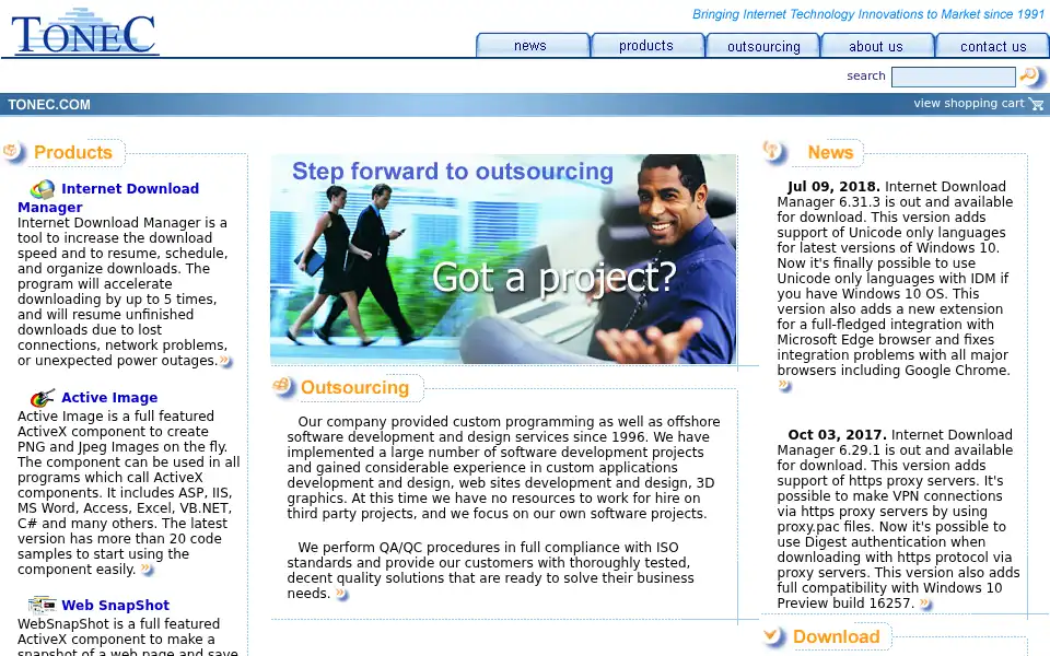 Screenshot of tonec.com