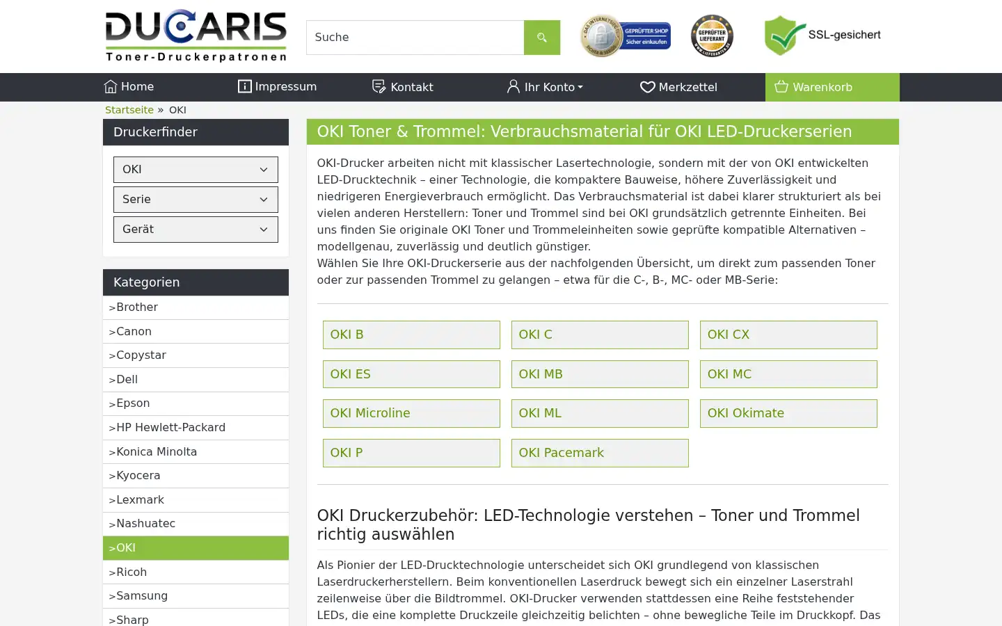 Screenshot of toner-druckerpatronen.de