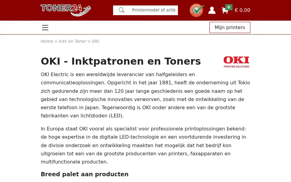 Screenshot of toner24.nl