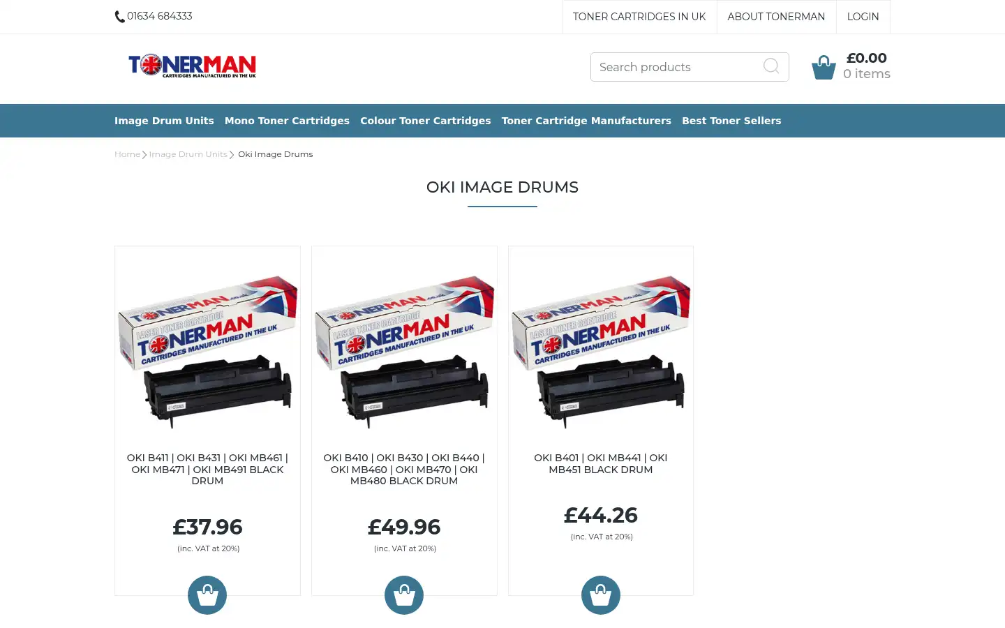Screenshot of tonerman.co.uk
