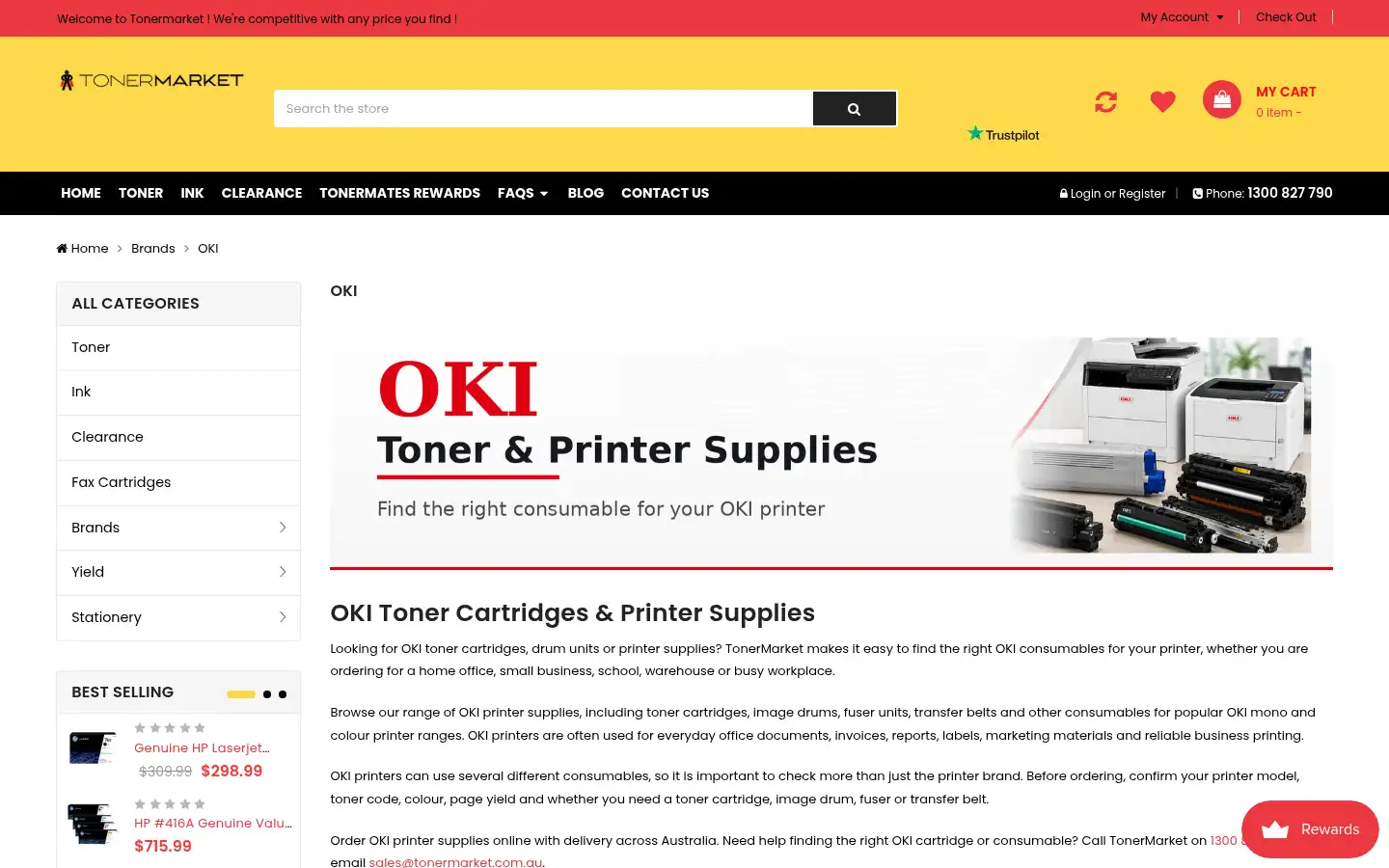 Screenshot of tonermarket.com.au