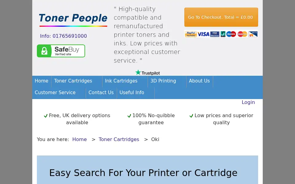 Screenshot of tonerpeople.co.uk