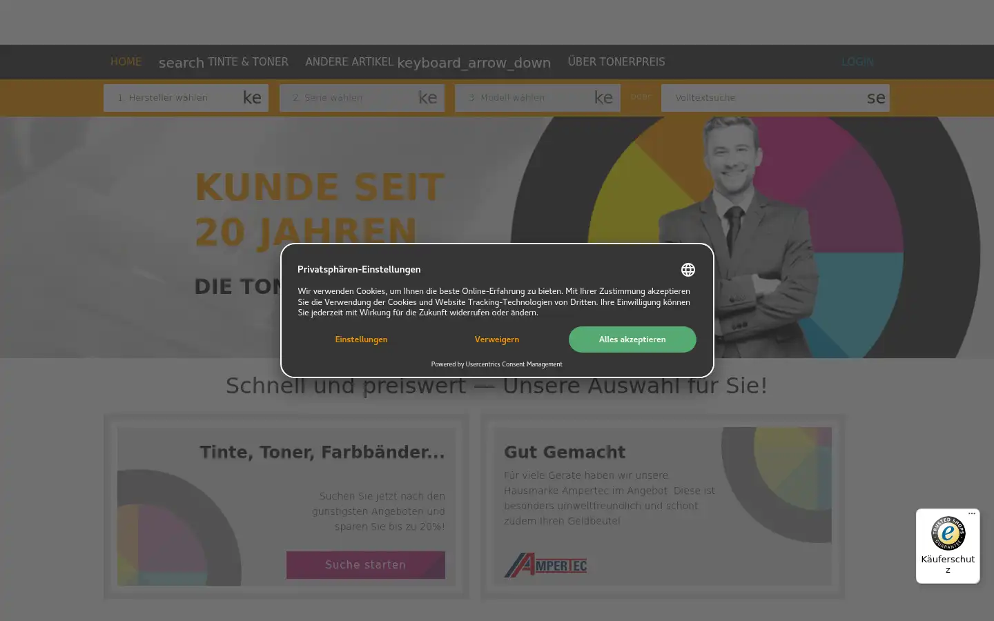 Screenshot of tonerpreis.de