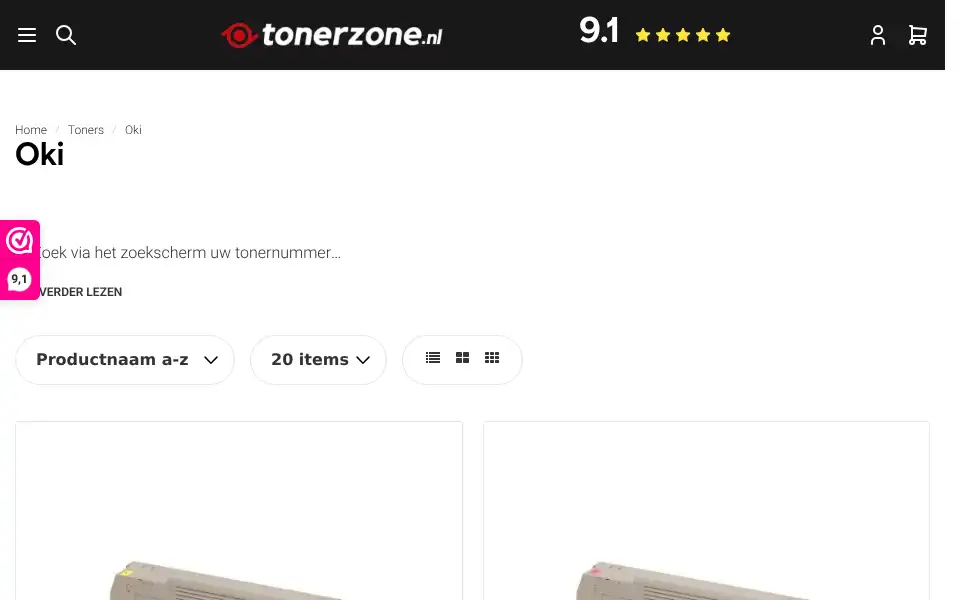 Screenshot of tonerzone.nl