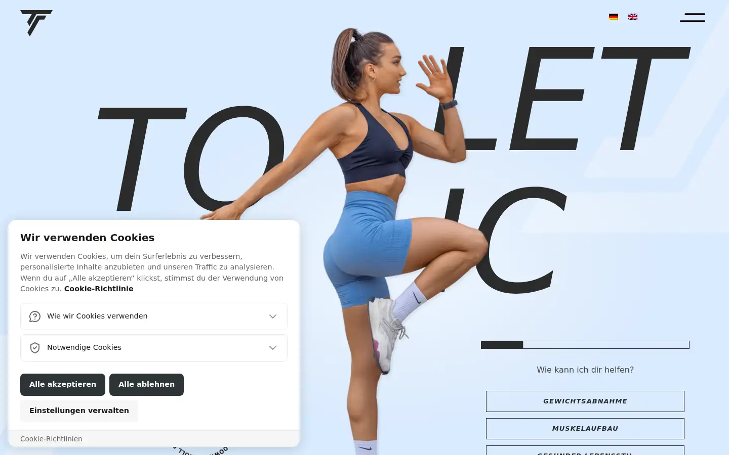 Screenshot of toniletic.com