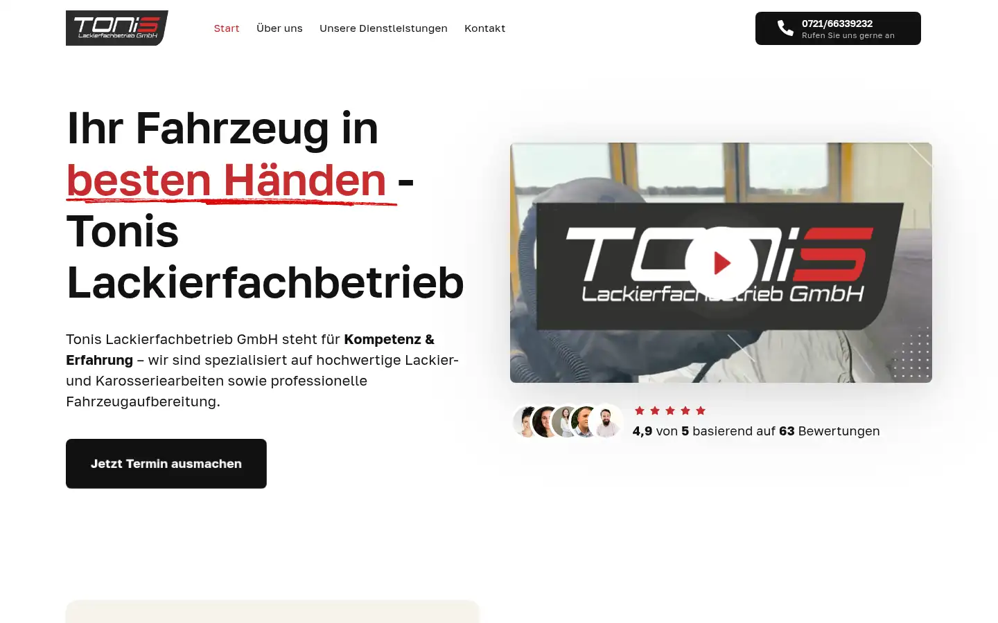 Screenshot of tonis-lackierungen.de