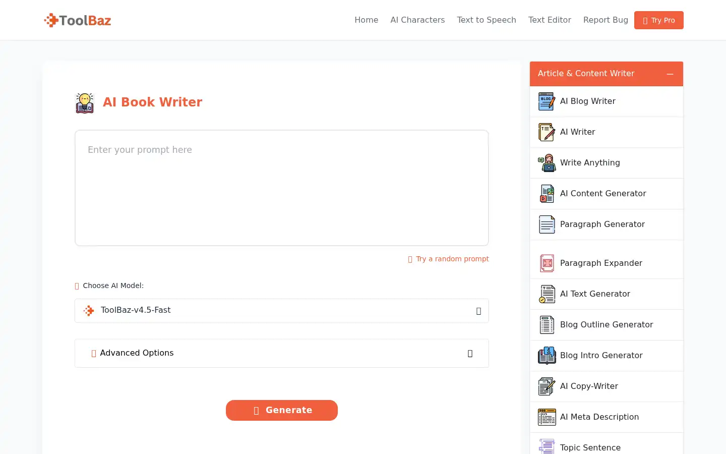 Screenshot of toolbaz.com