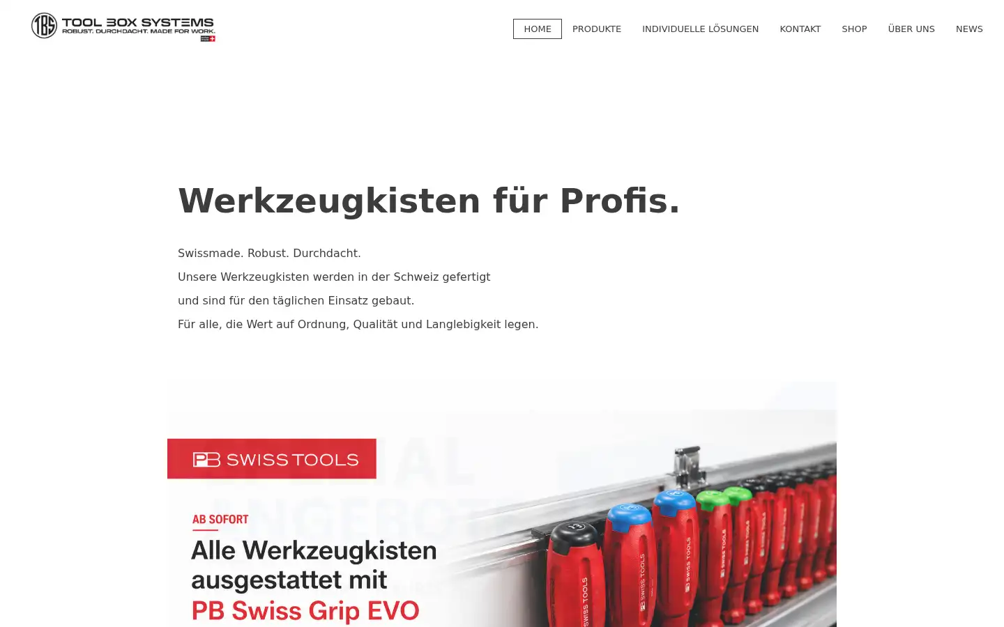Screenshot of toolboxsystems.ch