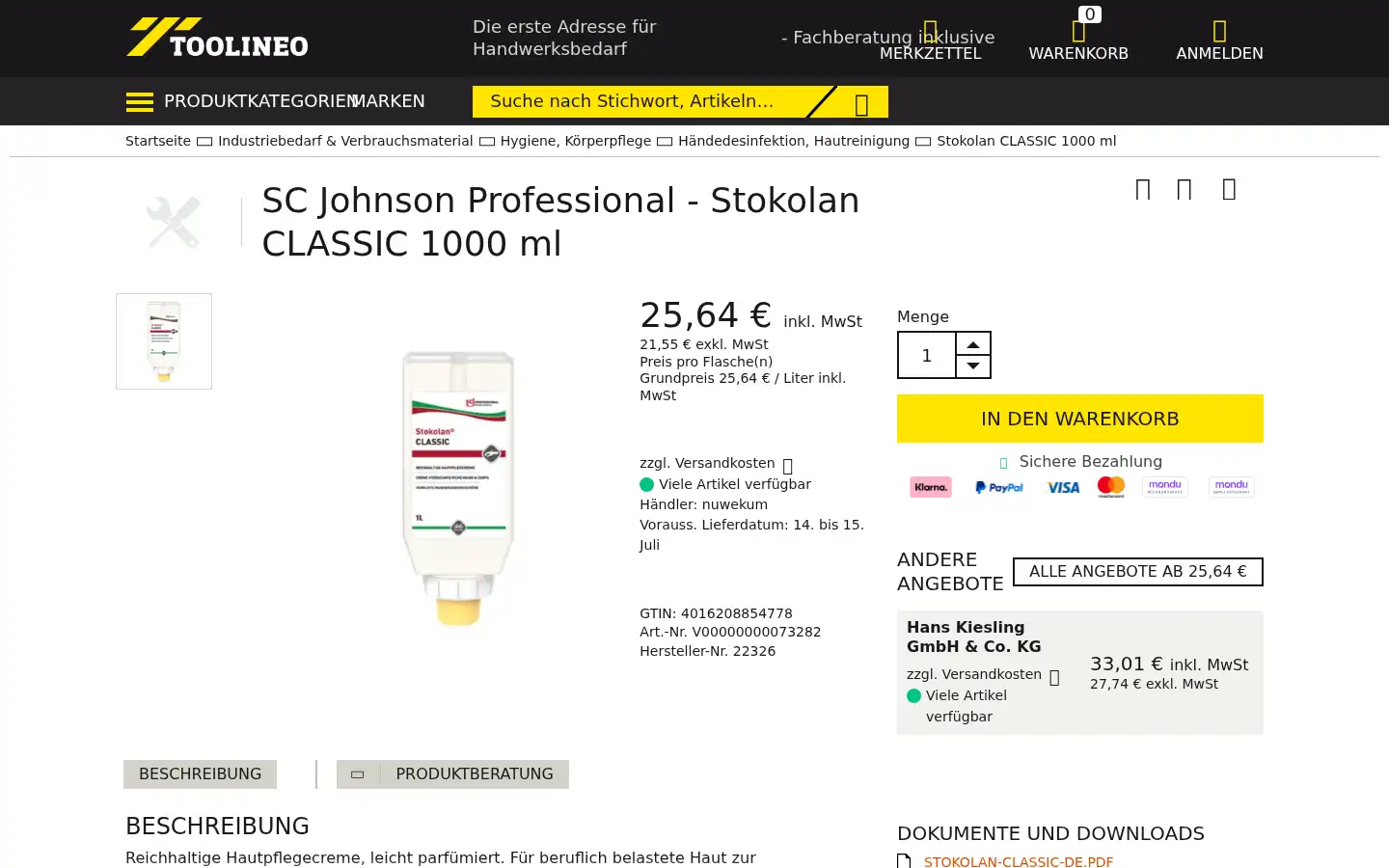 Screenshot of toolineo.de