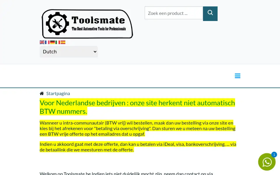 Screenshot of toolsmate.be