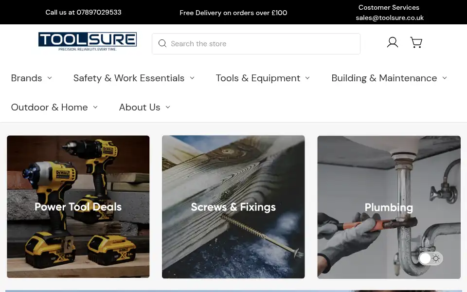 Screenshot of toolsure.co.uk