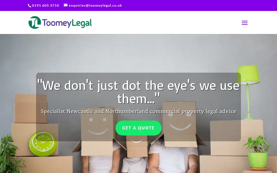 Screenshot of toomeylegal.co.uk
