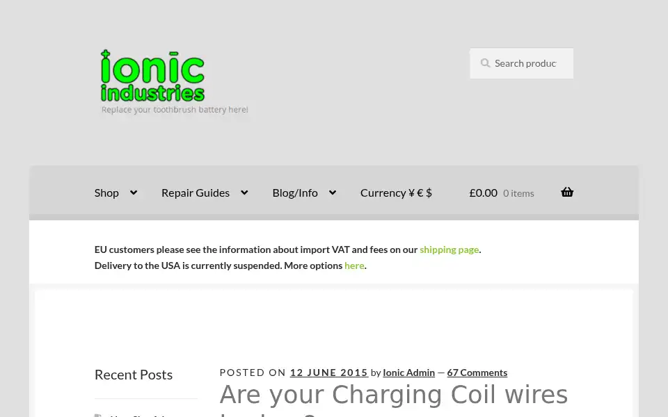 Screenshot of toothbrushbattery.com