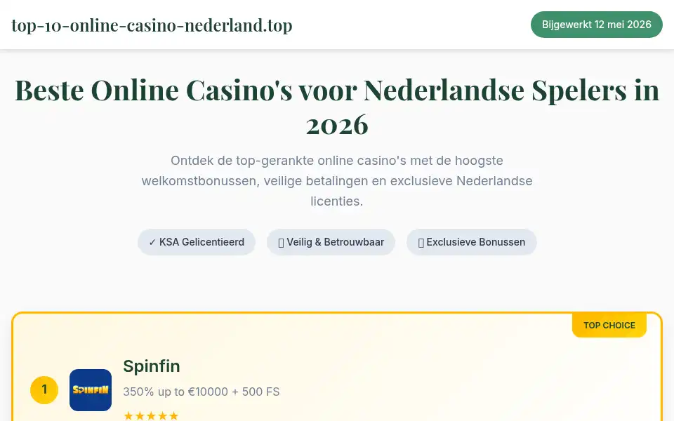 Screenshot of top-10-online-casino-nederland.top