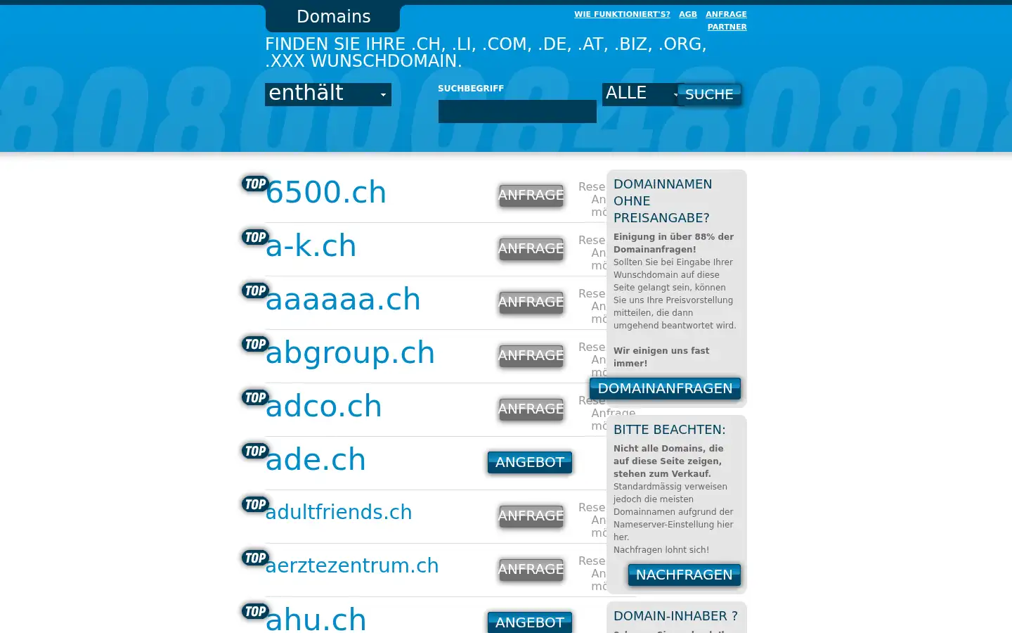 Screenshot of top-domains.ch